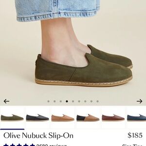 NIB Charix Olive Nubuck Slip-Ons